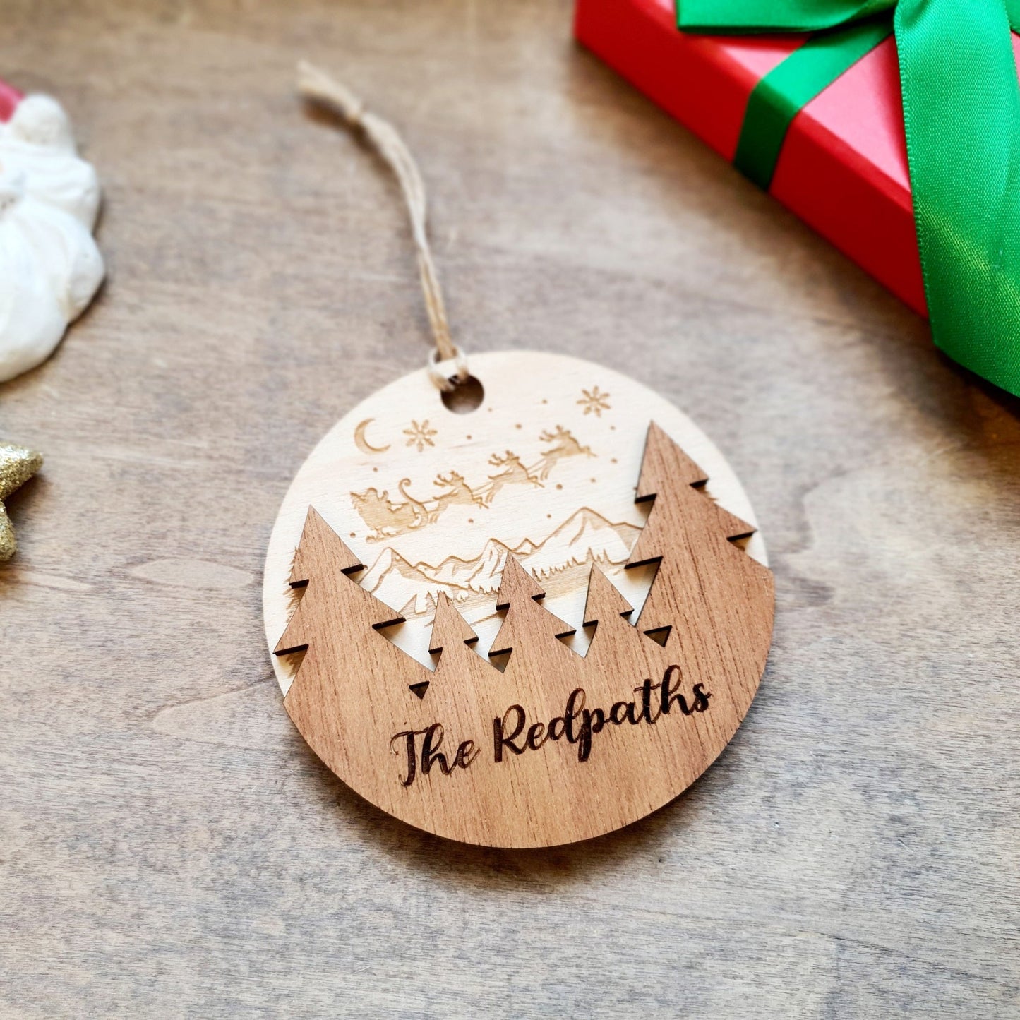Personalised Christmas Scene Ornament