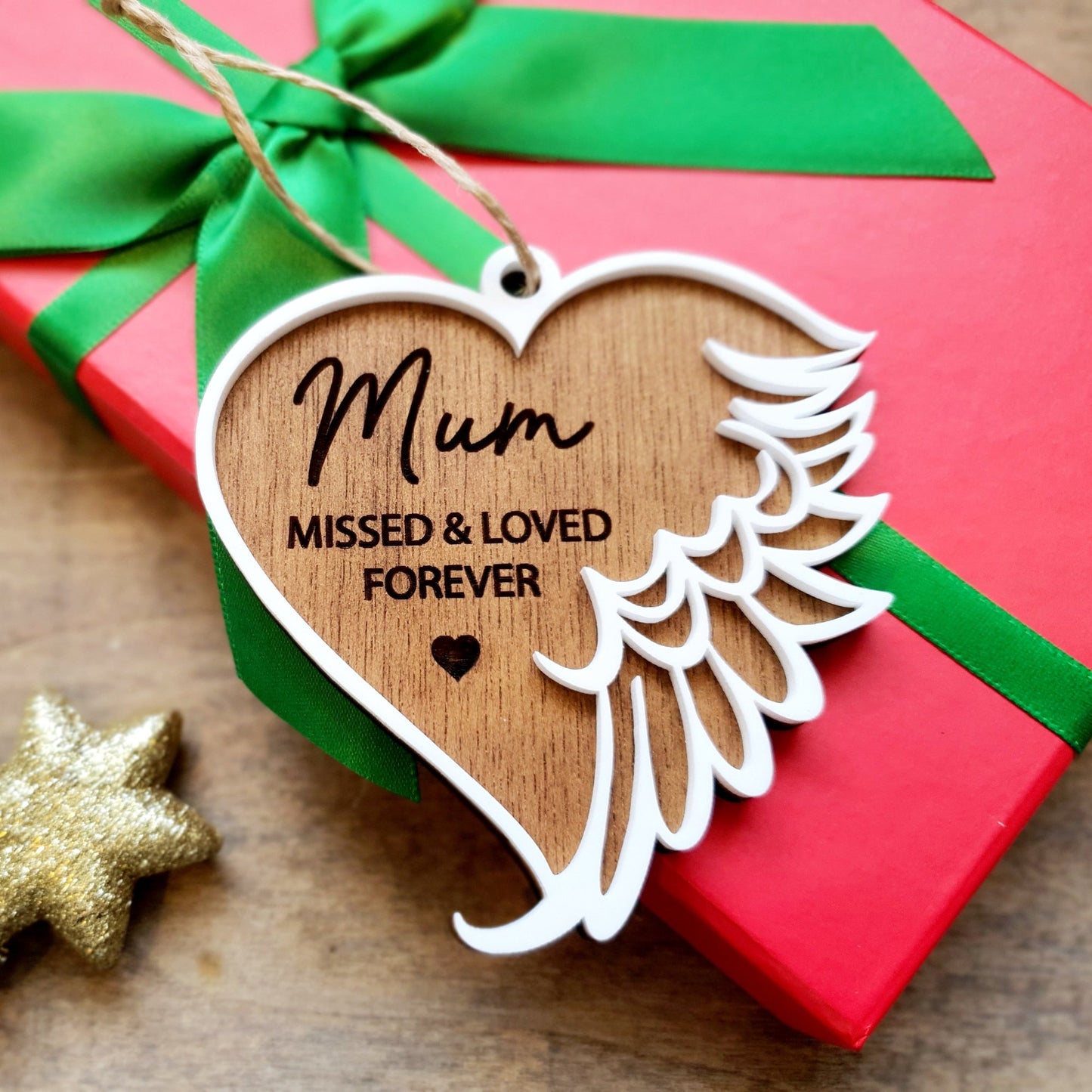 Personalised Angel Wing Memorial Ornament