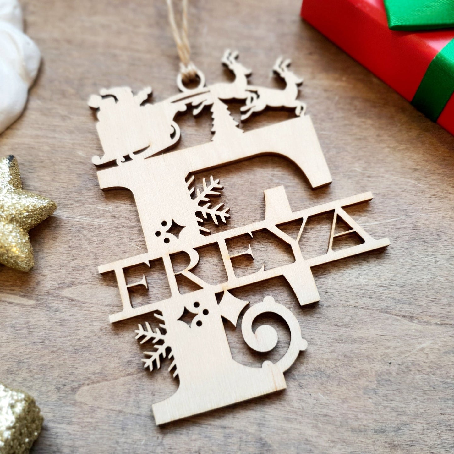 Personalised Christmas Santa Sleigh Ornament