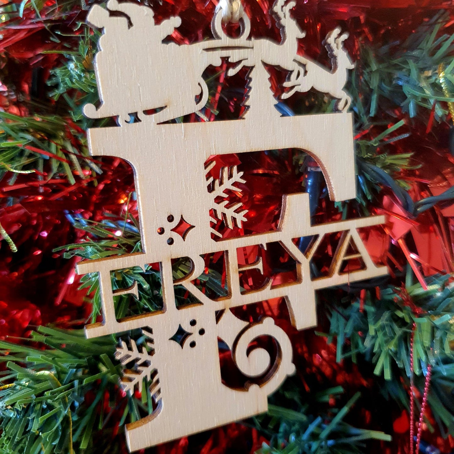 Personalised Christmas Santa Sleigh Ornament
