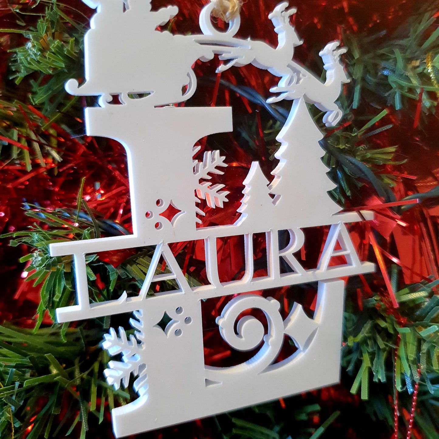 Personalised Christmas Santa Sleigh Ornament