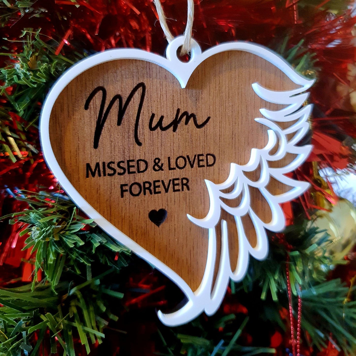 Personalised Angel Wing Memorial Ornament