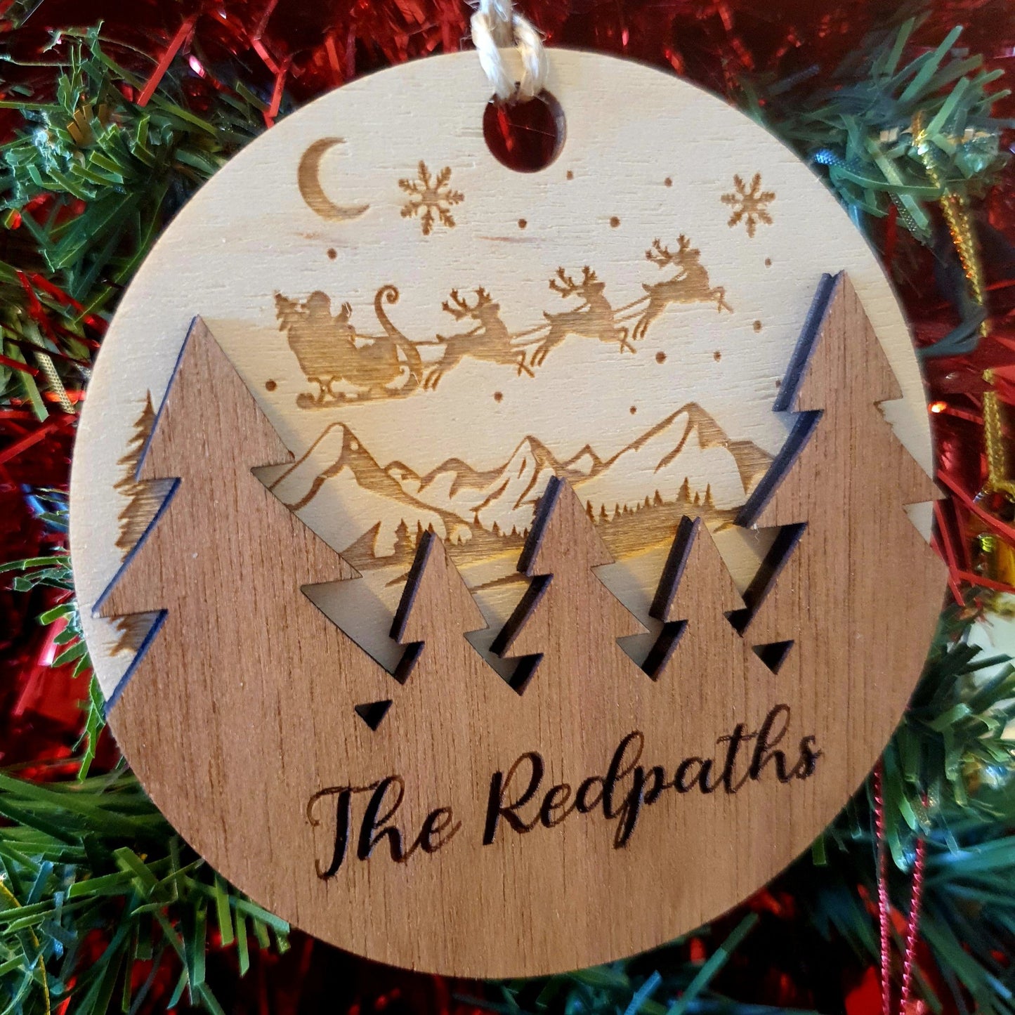 Personalised Christmas Scene Ornament