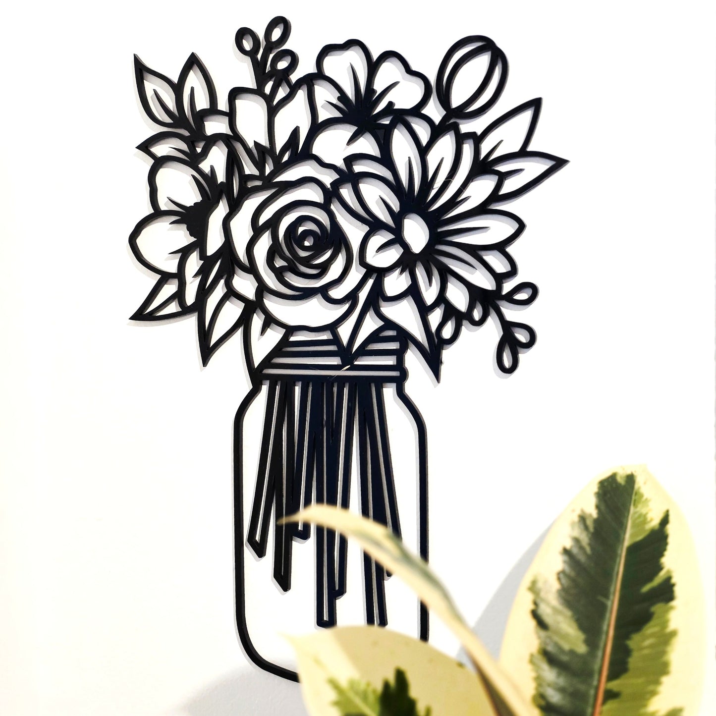 Floral Mason Jar Wall Art