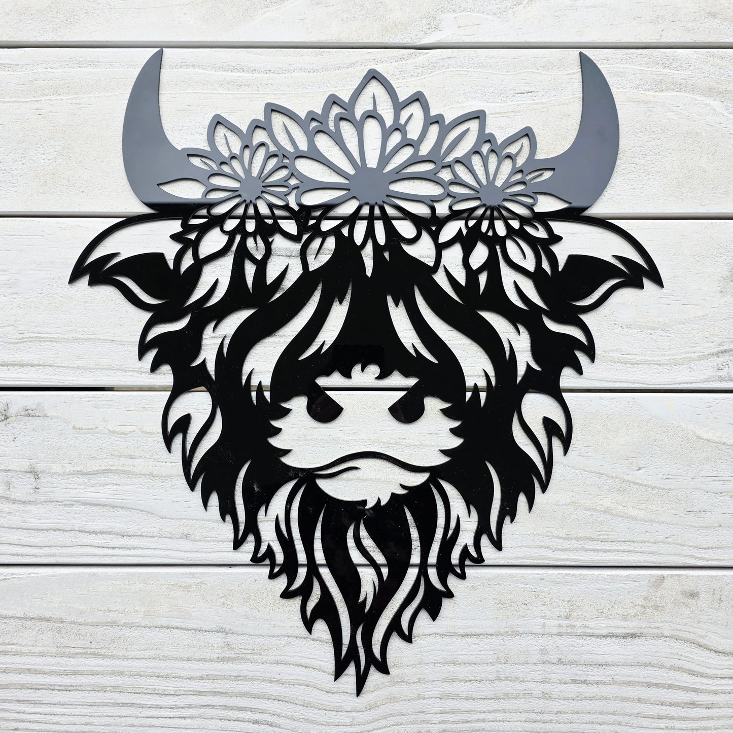 Floral Highland Cow Wall Art