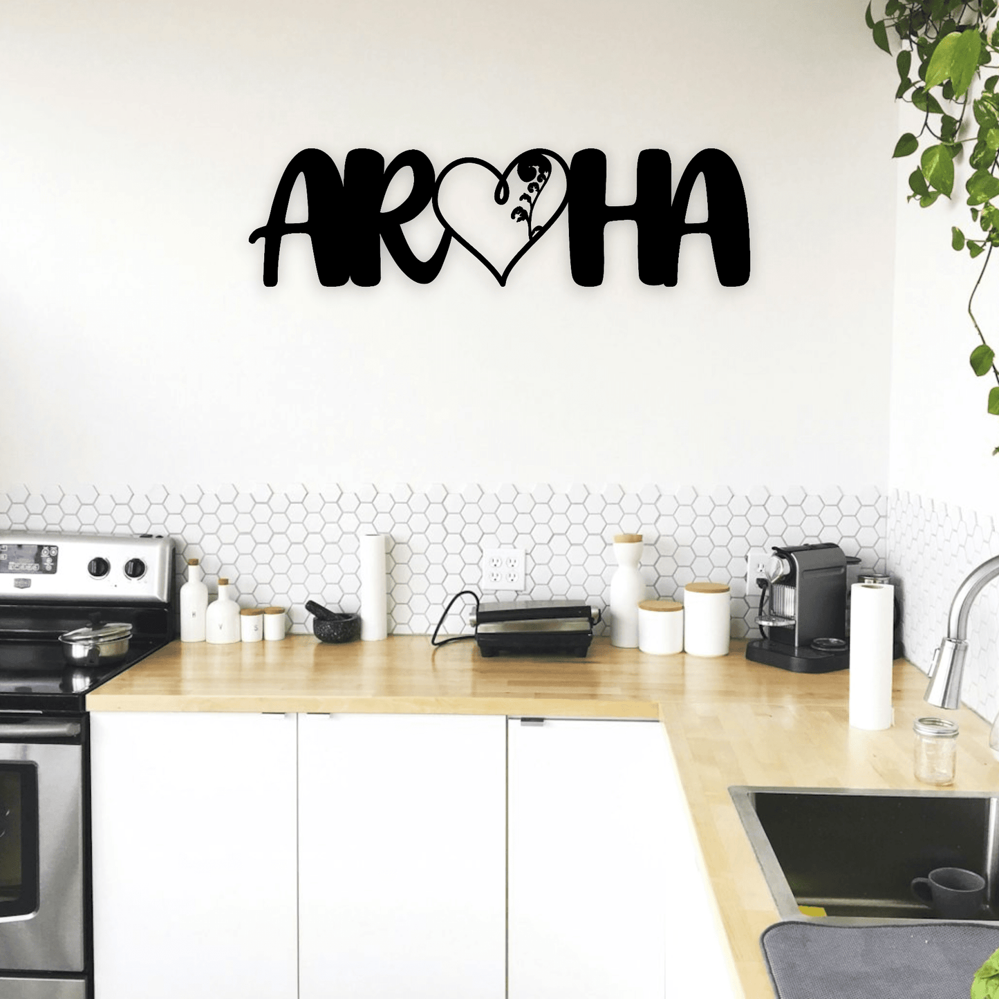 Aroha Wall Décor Whimsic Black Gloss Acrylic Design 2 - Punga