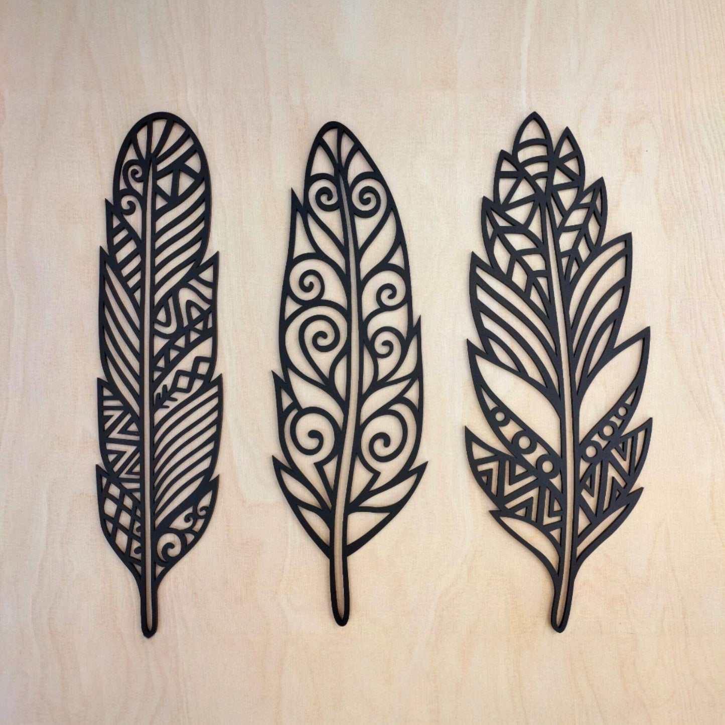 Boho Feather Trio Wall Decor Whimsic