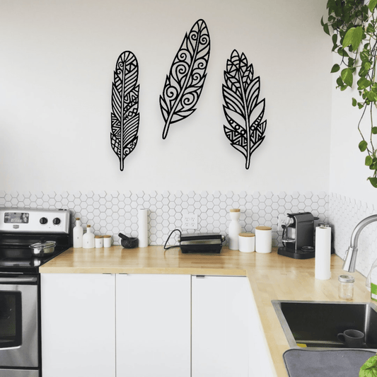 Boho Feather Trio Wall Decor Whimsic