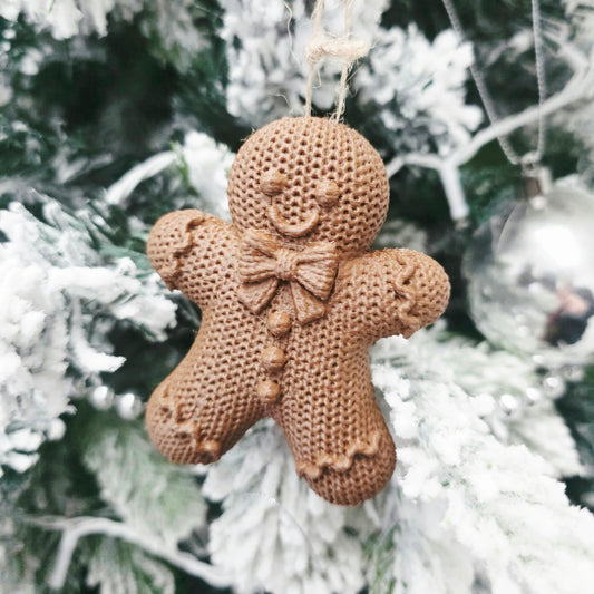 Knitted Gingerbread Man Christmas Ornament