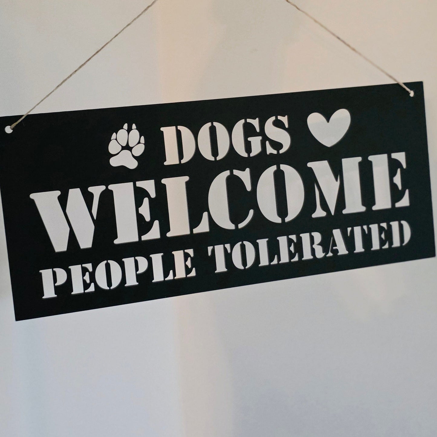 Dogs Welcome People Tolerated Sign Whimsic