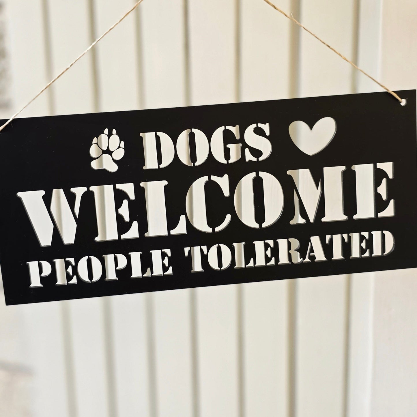 Dogs Welcome People Tolerated Sign Whimsic