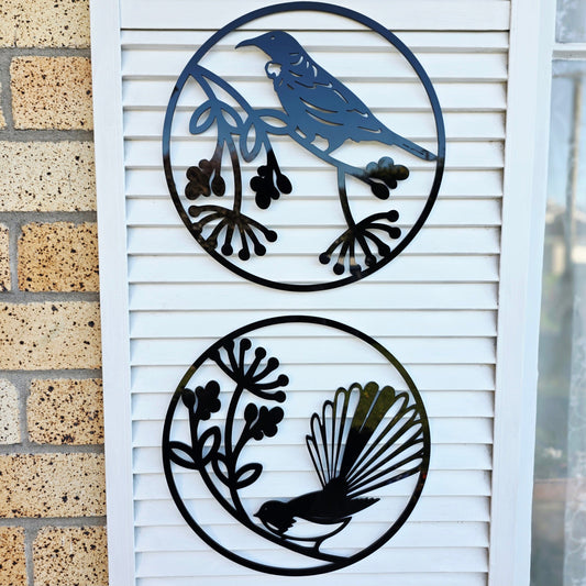 Fantail & Tui Wall Art Set Whimsic