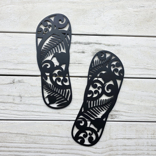 Ferns, Kiwis & Korus Jandals Décor Whimsic
