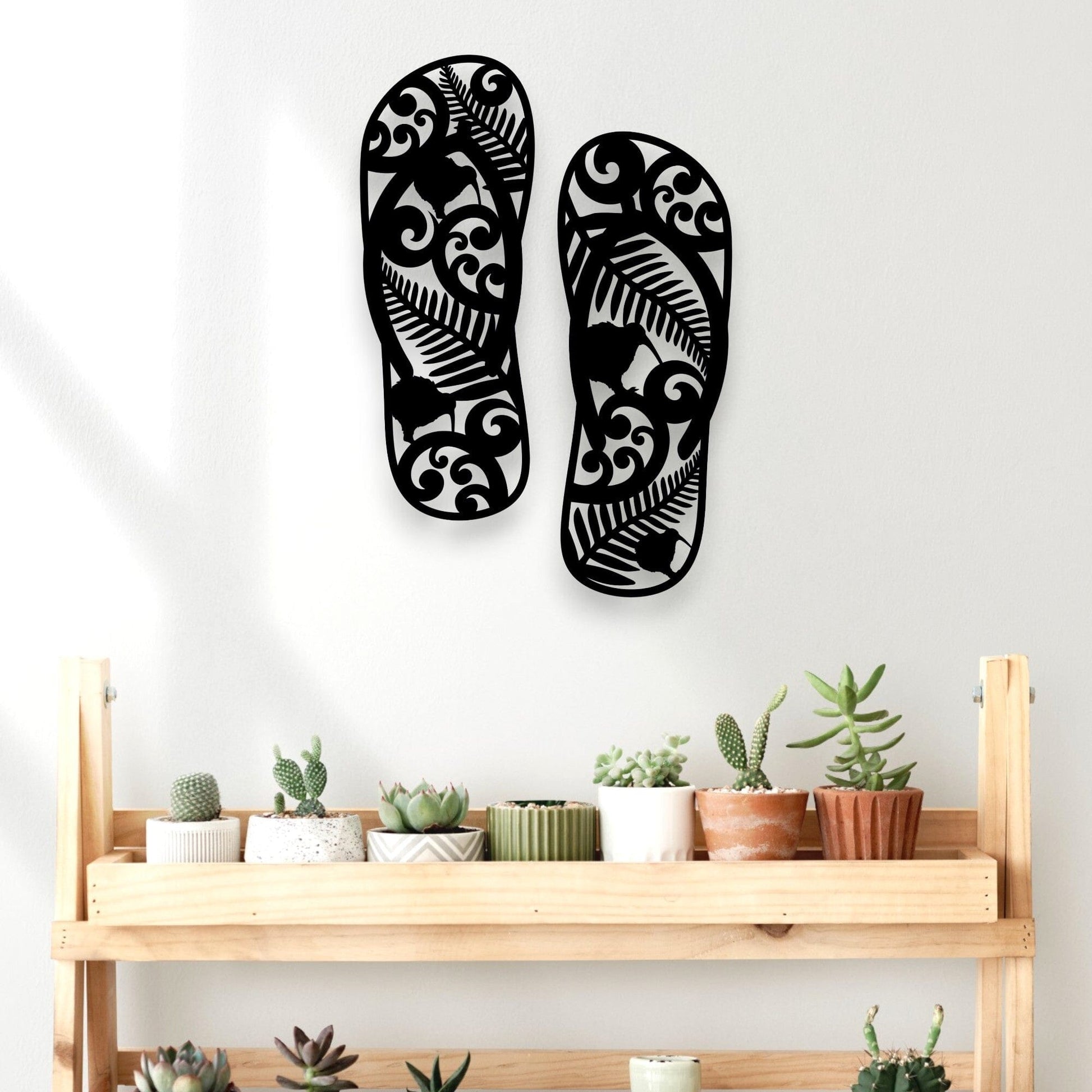 Ferns, Kiwis & Korus Jandals Décor Whimsic