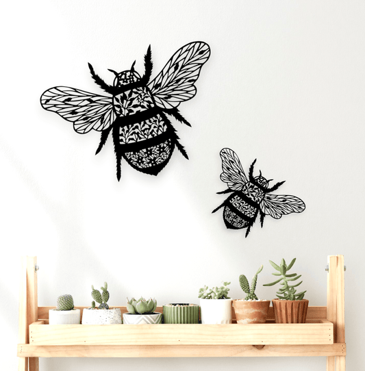 Floral Bee Wall Art Whimsic