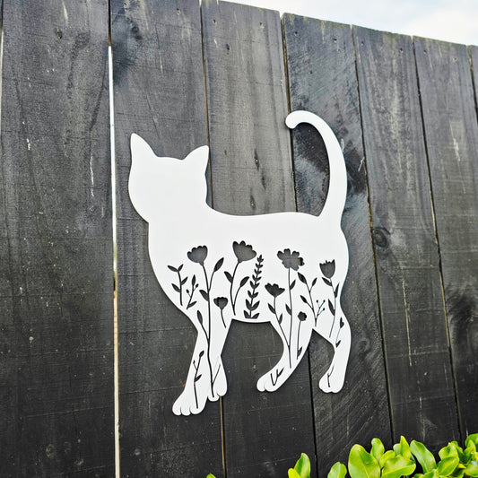 Floral Cat Wall Art Wall Decor Whimsic