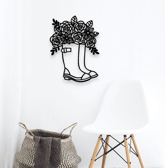Floral Gumboots Wall Art Wall Decor Whimsic