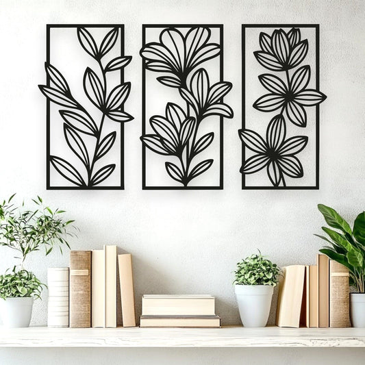 Floral Panel Wall Art Set Wall Decor Whimsic