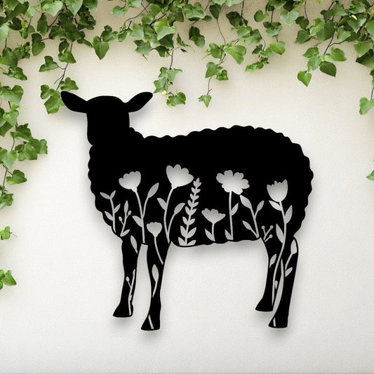 Floral Sheep Wall Art Wall Decor Whimsic