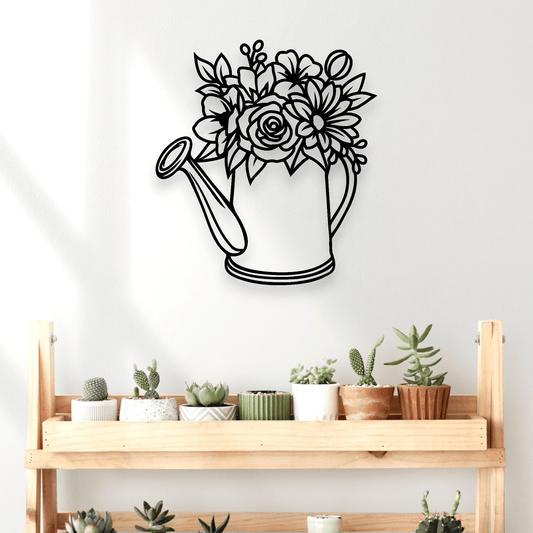 Floral Watering Can Wall Art Wall Decor Whimsic