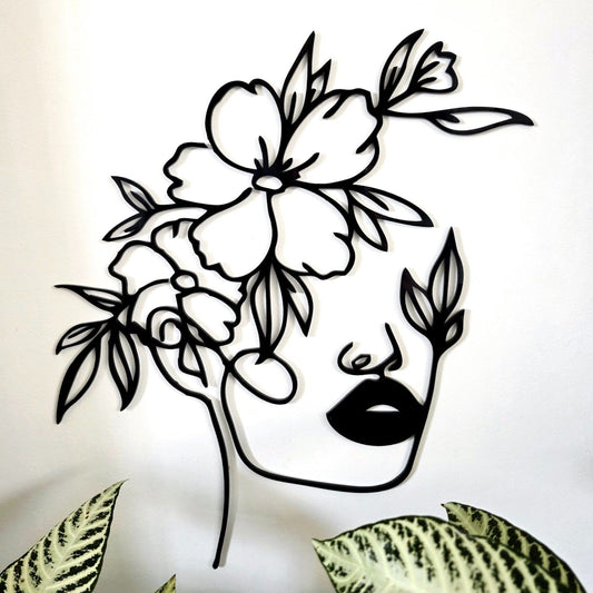 Floral Woman Silhouette Wall Art Whimsic