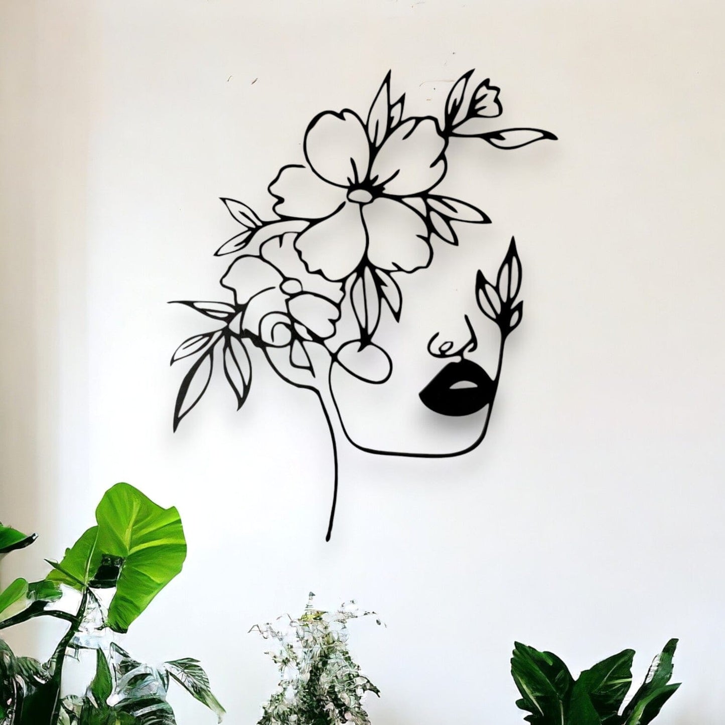 Floral Woman Silhouette Wall Art Whimsic