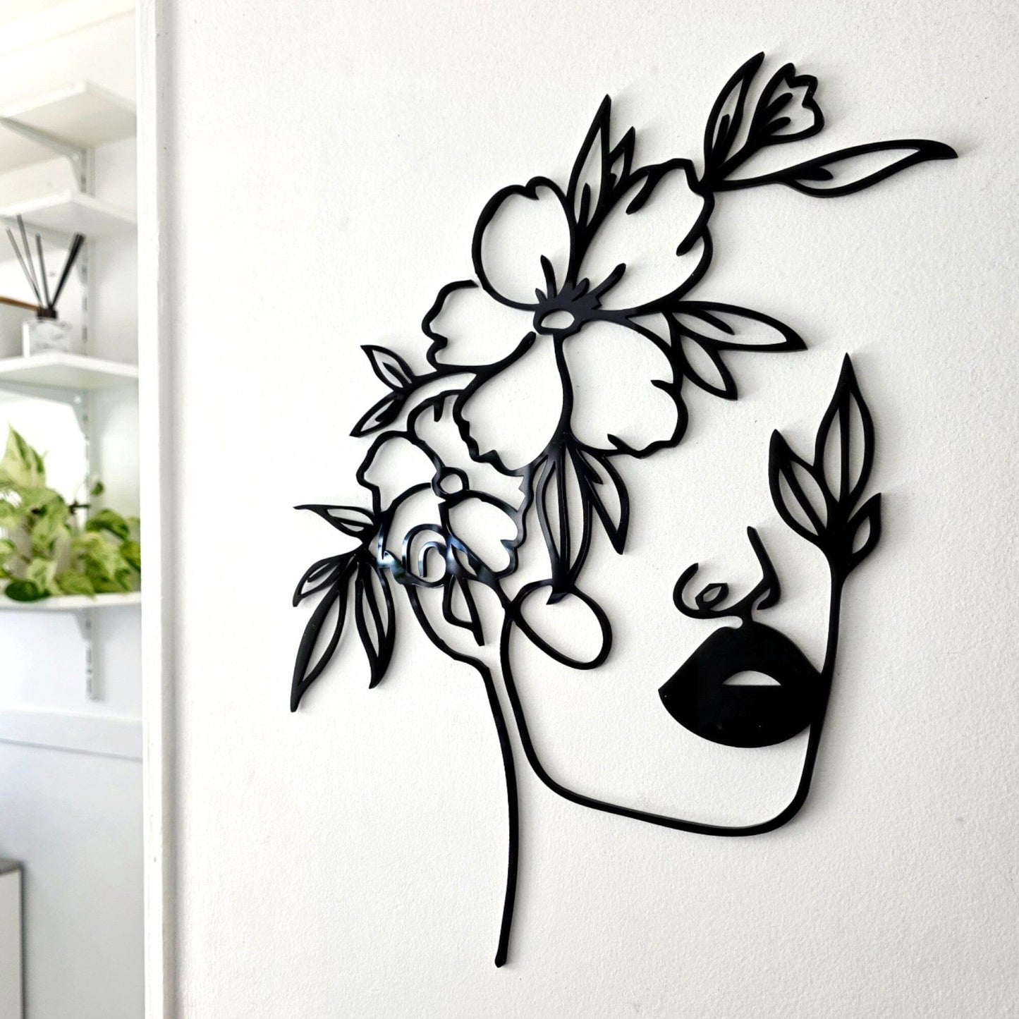 Floral Woman Silhouette Wall Art Whimsic