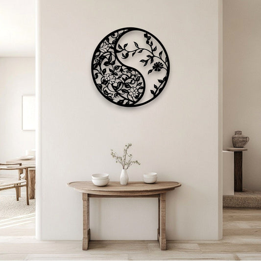 Floral Yin-Yang Wall Art Wall Decor Whimsic