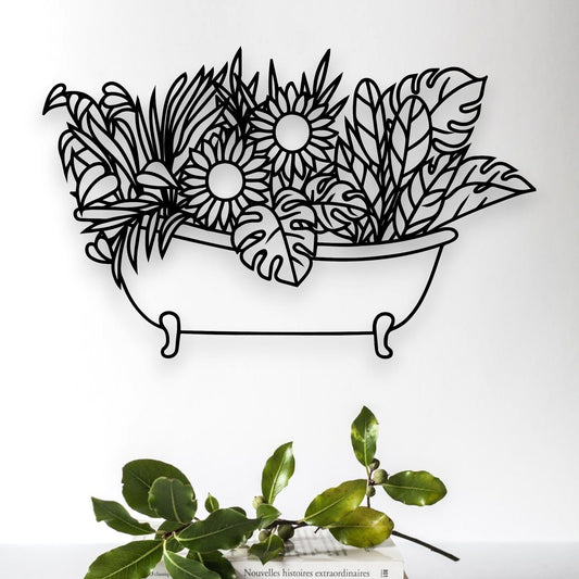 Flower Bathtub Wall Art Whimsic