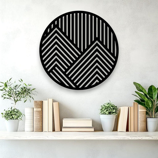 Geometric Circle Mountain Wall Art Wall Decor Whimsic