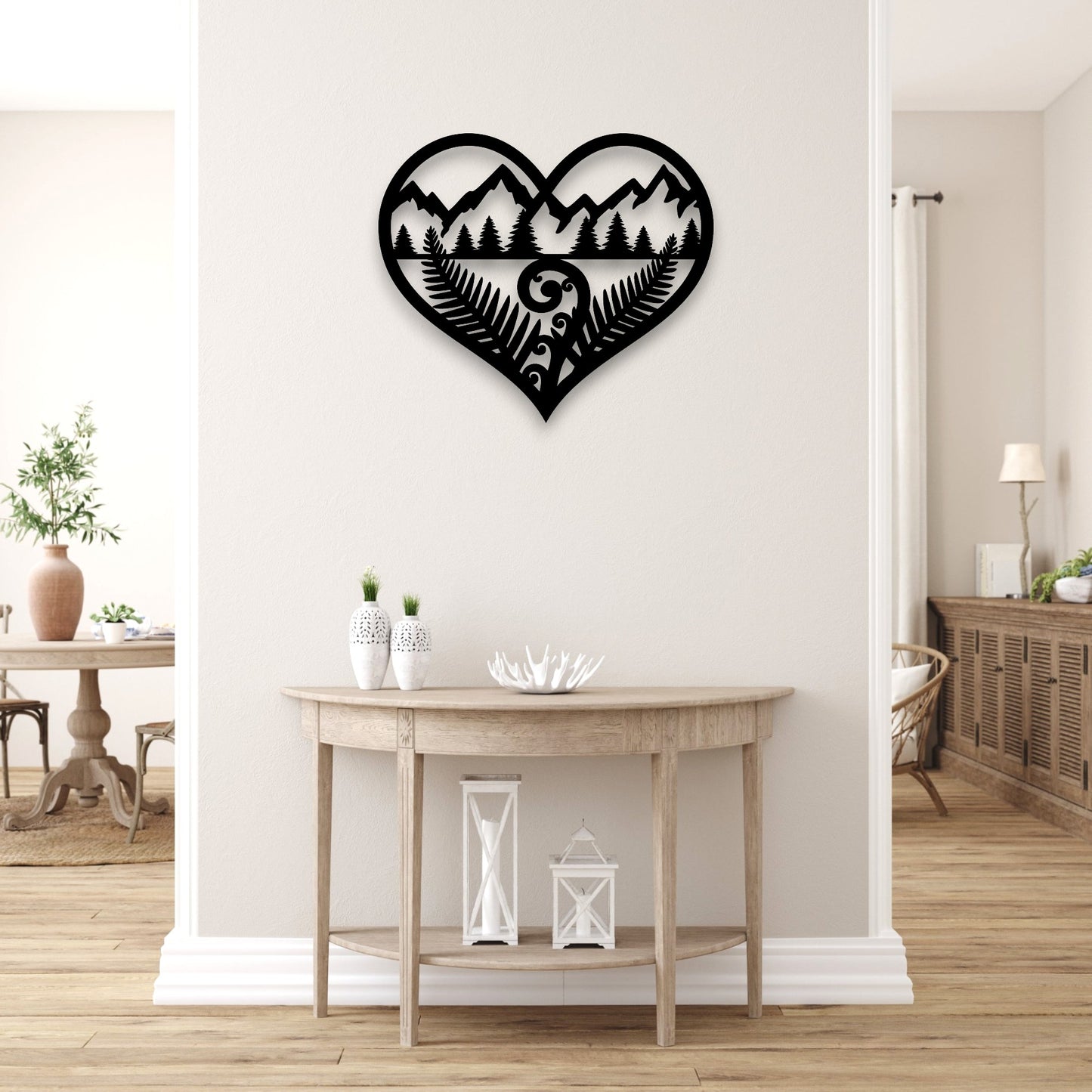 Mountain Fern Heart Decor