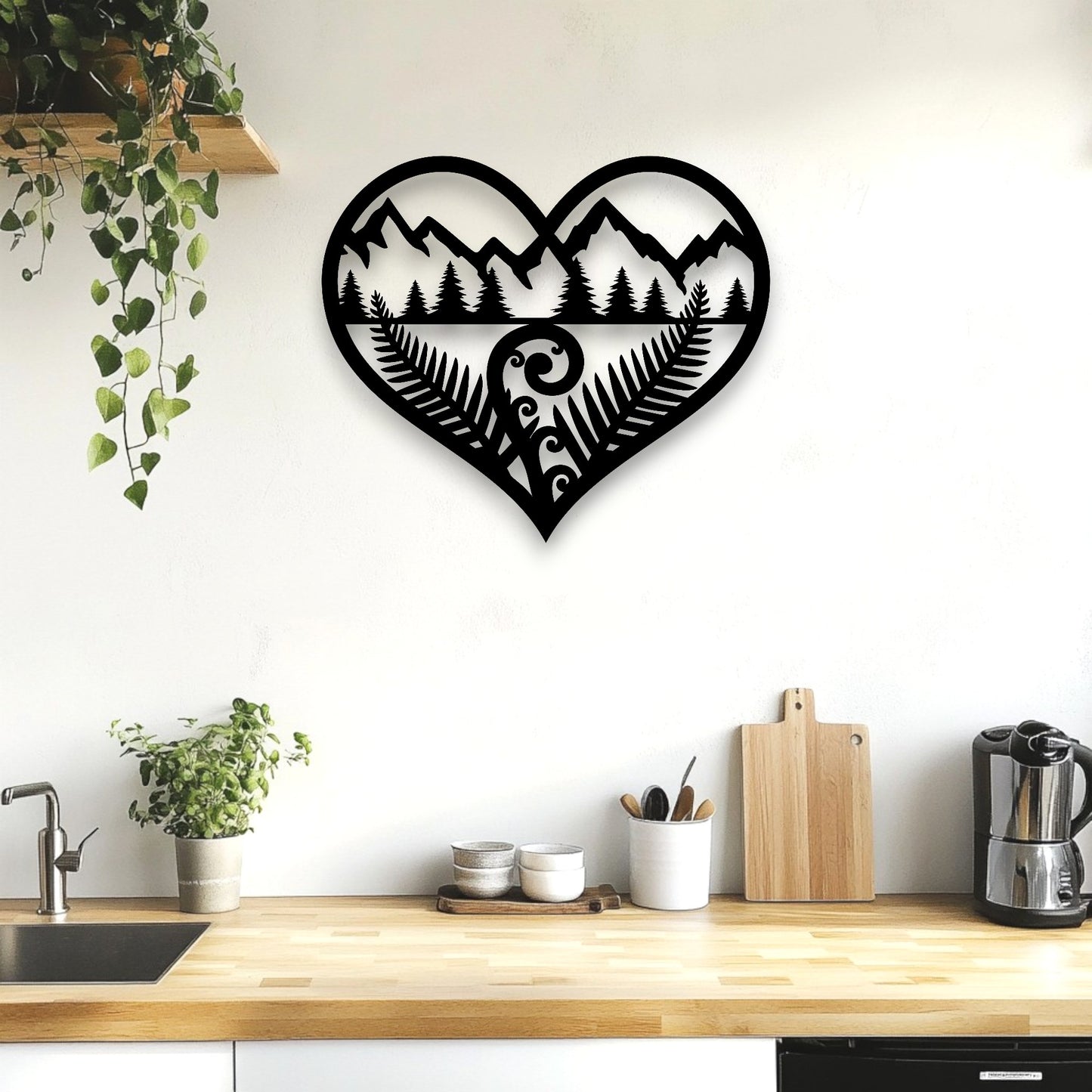 Mountain Fern Heart Decor