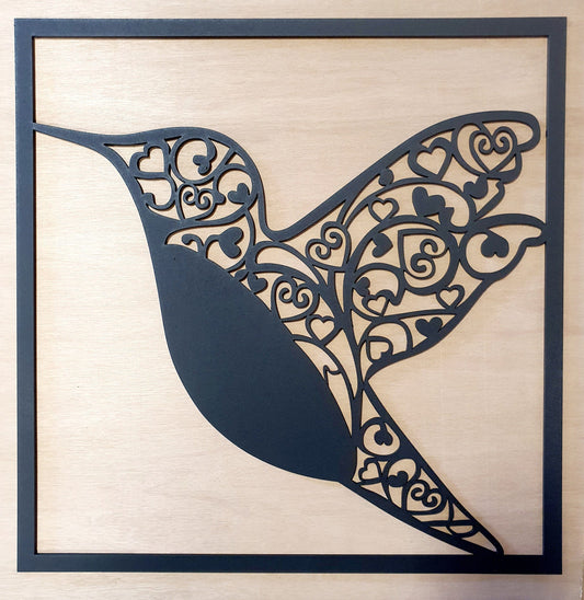 Hearts & Hummingbird Wall Art Whimsic