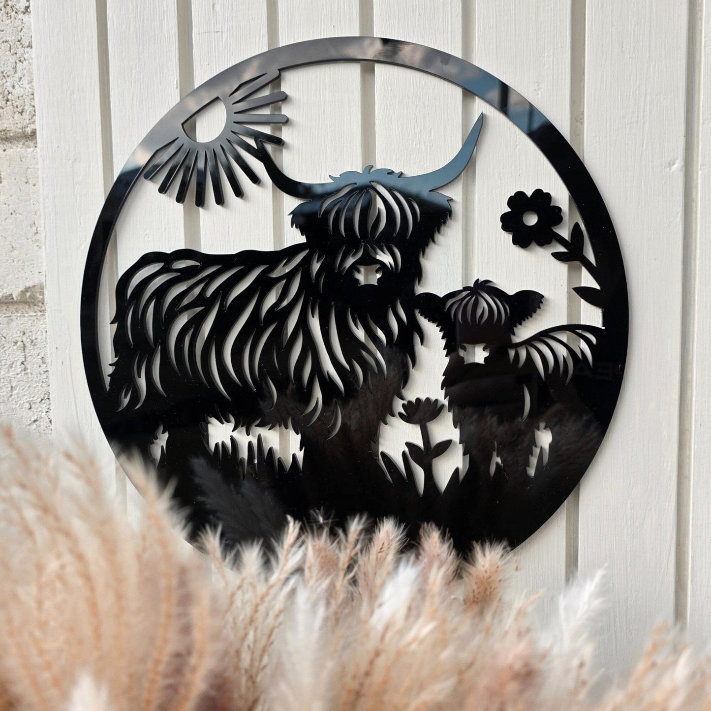 Highland Cow & Calf Wall Art Whimsic