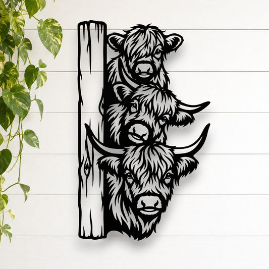 Nosy Neighbours Highland Cow Wall Art