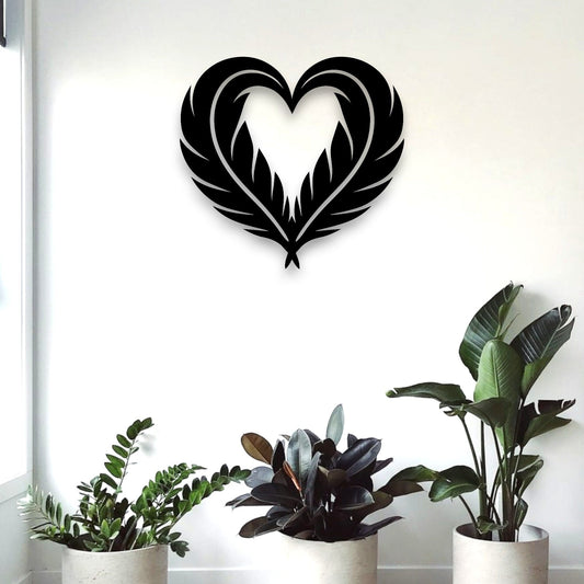 Huia Feather Heart Wall Decor Whimsic