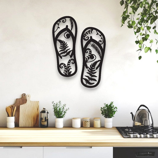 Kiwiana Fern Jandals Décor Whimsic
