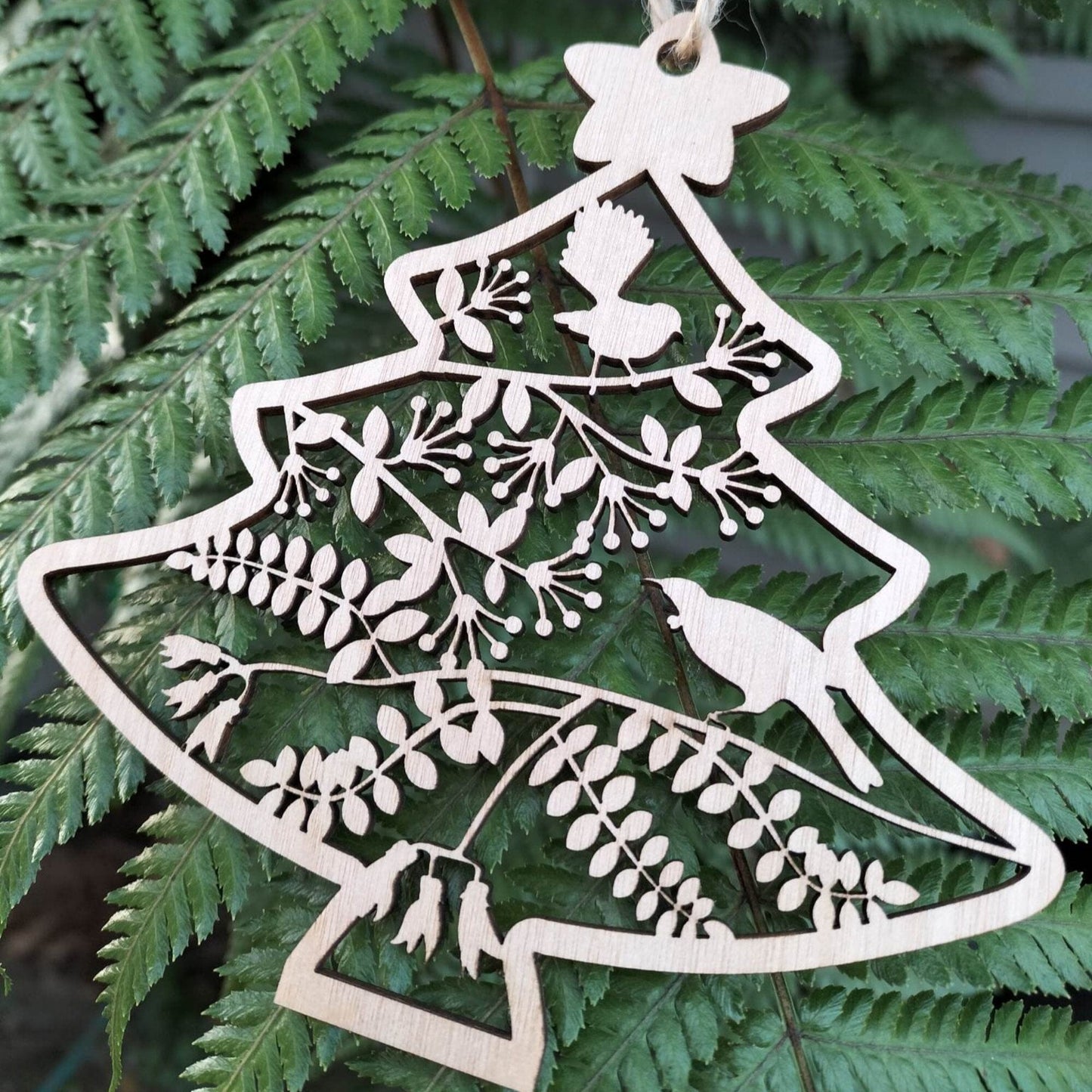 Kiwiana Native Bird Bauble Whimsic Natural Wood 1 Bauble