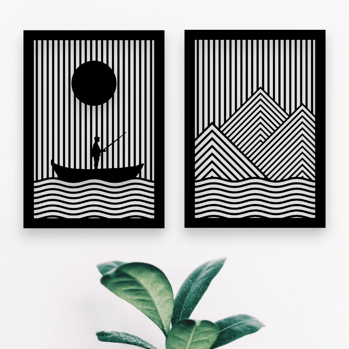 Lake & Mountains Wall Art Set Wall Decor Whimsic