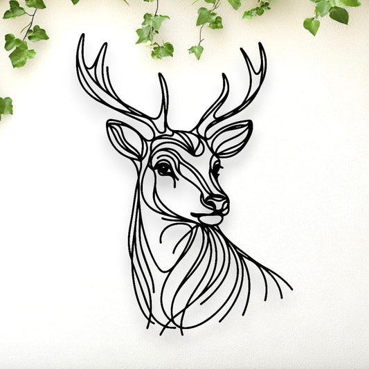 Line Art Deer Décor Whimsic