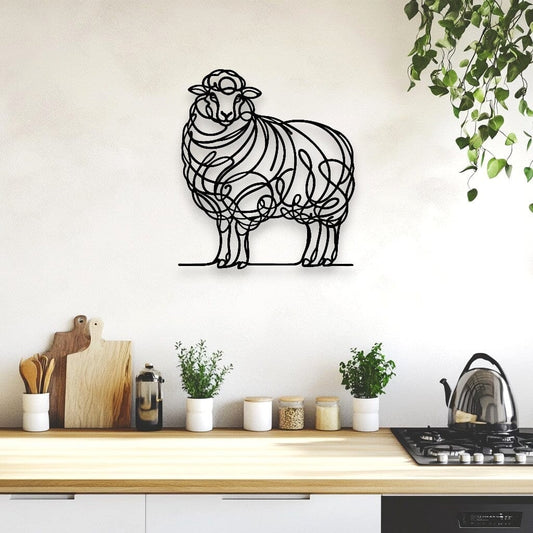 Line Art Sheep Décor Whimsic