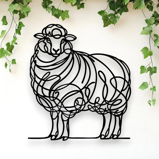 Line Art Sheep Décor Whimsic