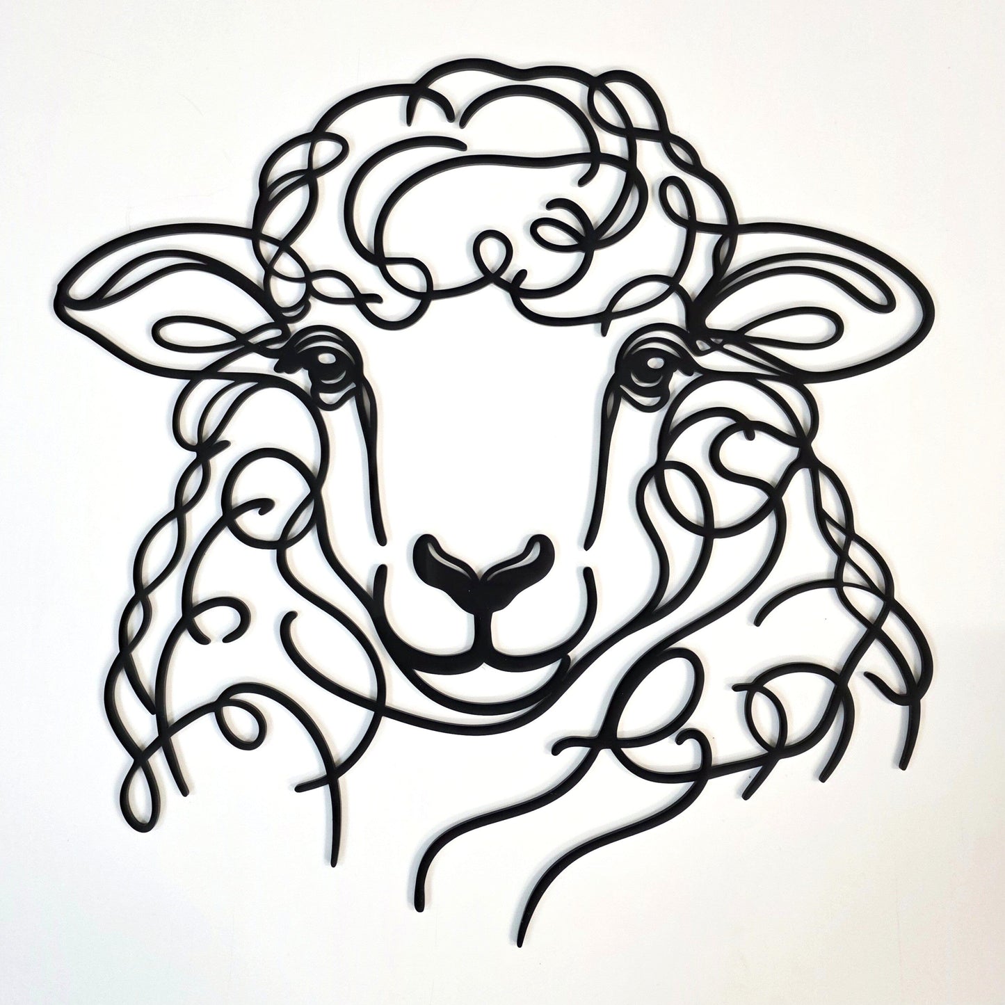 Line Art Sheep Head Décor Whimsic