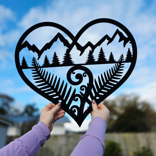 Mountain Fern Heart Decor Whimsic