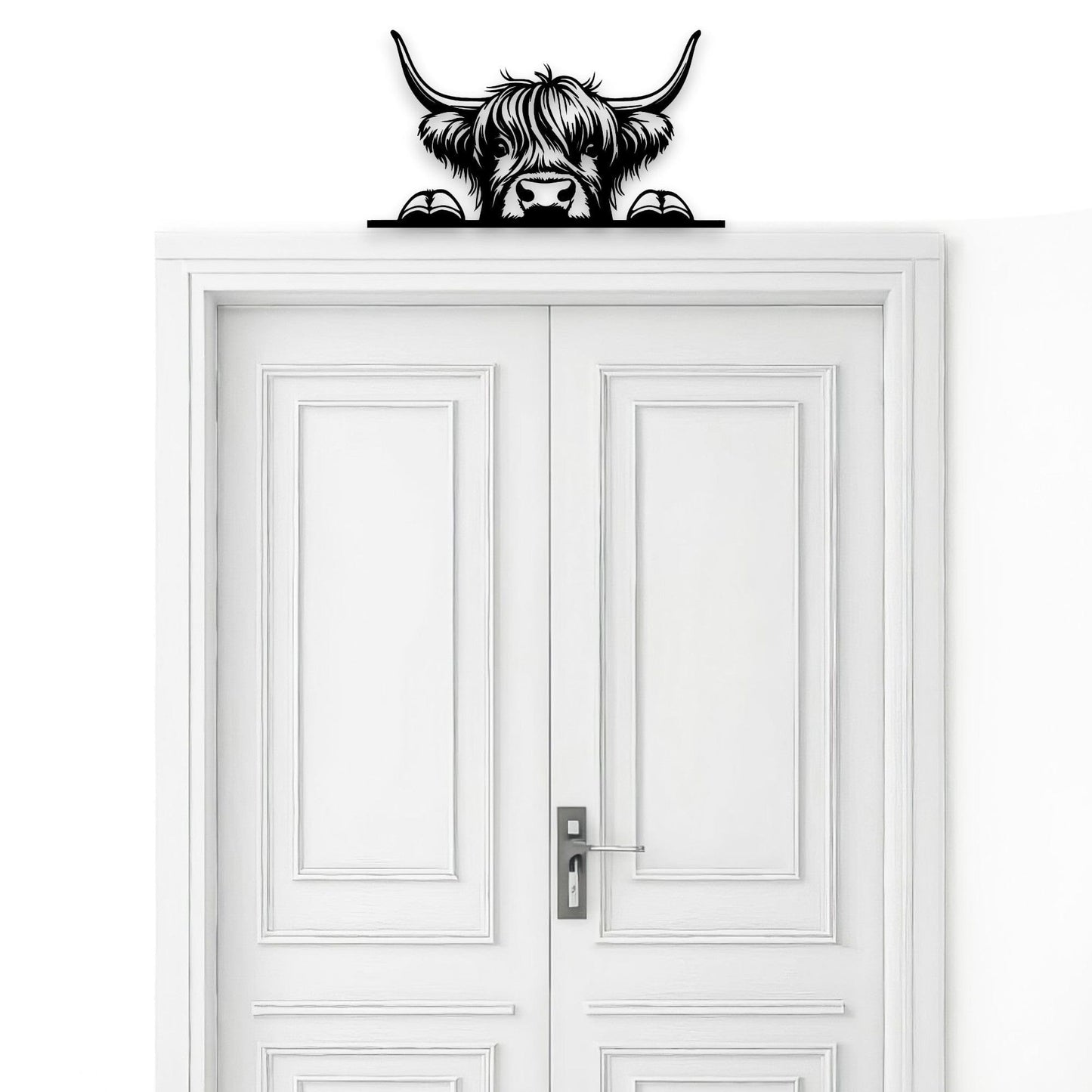 Peeking Highland Cow Wall Art Whimsic