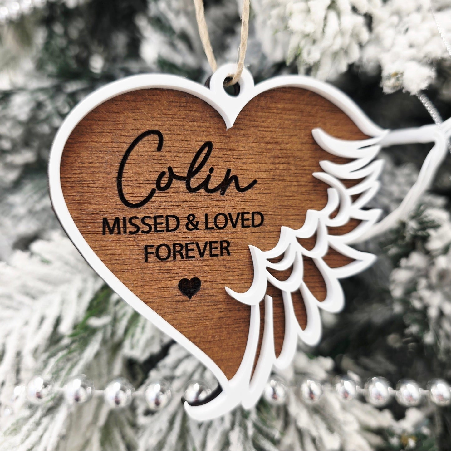 Personalised Angel Wing Memorial Ornament Whimsic
