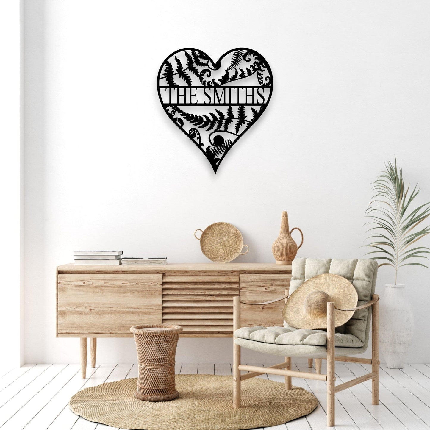 Personalised Fern Heart Wall Art Whimsic