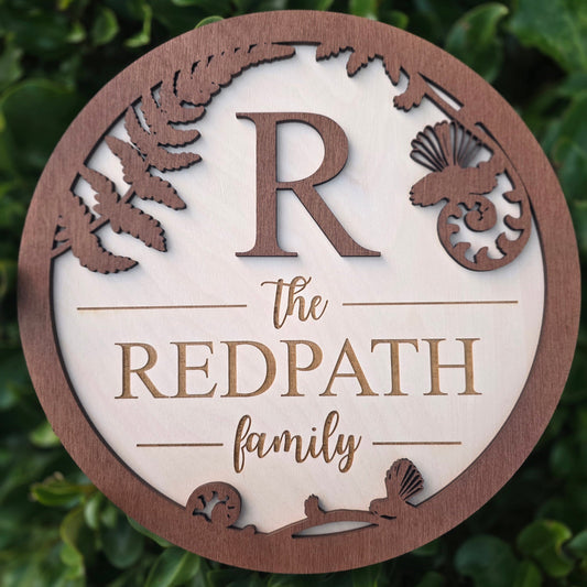 Personalised Kiwiana Family Round Whimsic