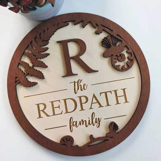 Personalised Kiwiana Family Round Whimsic