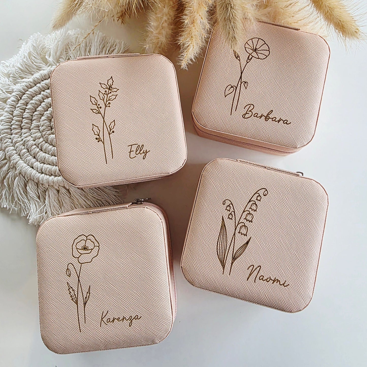 Personalised Travel Jewellery Box Whimsic Nude January